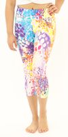 High Waisted Buttery Soft Summer Splash Capri Leggings