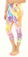 High Waisted Buttery Soft Summer Splash Capri Leggings