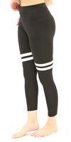 High-Waist 7/8 Striped Active Yoga Leggings with Pocket