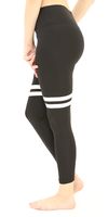 High-Waist 7/8 Striped Active Yoga Leggings with Pocket