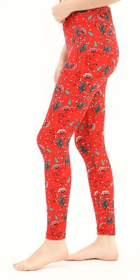 Juniors Christmas Winter Snow on Pine Needle Leggings