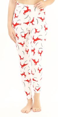 Juniors Christmas Deer & Branches Leggings