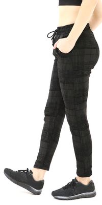 Black Winter Lined Pants with Pockets