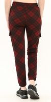 Plaid Pants with Pockets Burgundy