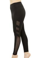 High Waisted Black Sheer Side-Mesh Panels