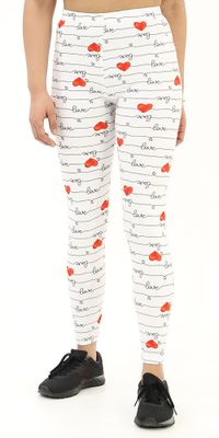 Plus Buttery-Soft White With Red Hearts Leggings