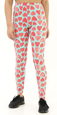 Plus Buttery-Soft Red Hearts  Leggings