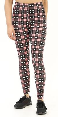 Plus Buttery-Soft Pink&White Hearts Love Leggings