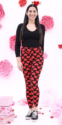 Plus Buttery-Soft High-Waist Valentine’S Day Red Hearts Leggings