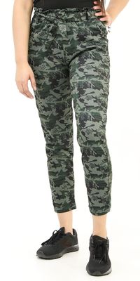 High-Waisted Pocket Belted Camouflage Pants