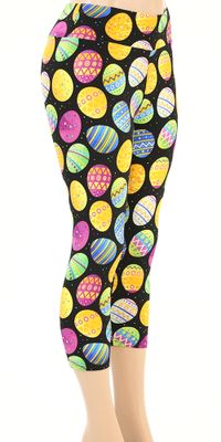 High-Waist Buttery-Soft Easter Egg Capri Leggings