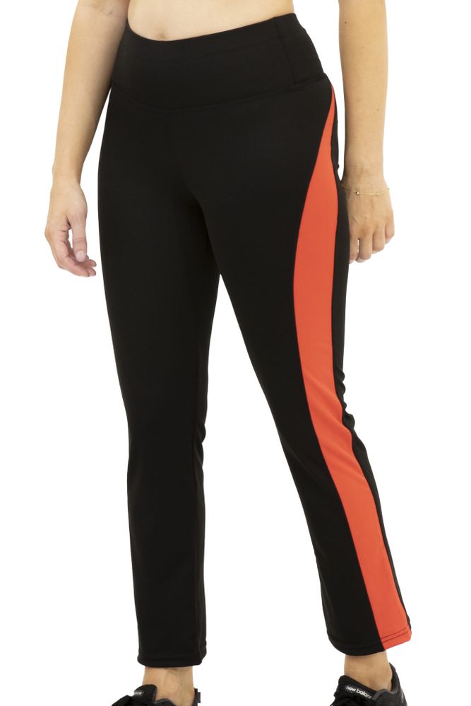 Leggings Park High-Waist Active Black & Red Side-Striped Classic Leggings