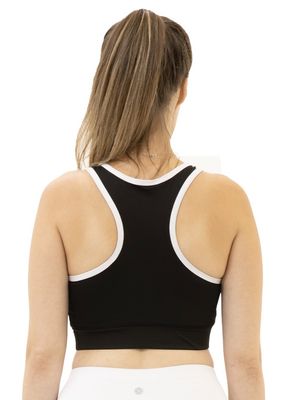 Comfort Work-Out Yoga Gym Fitness Black&White Sport Bra with Racerback