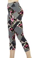 Buttery Soft High-Waist Floral & Geometrical Capri Leggings