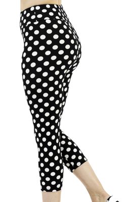 Buttery Soft High-Waist Polka Dot Capri Leggings