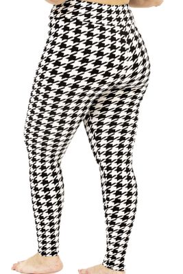 Plus Size Buttery-Soft High-Waist Houndstooth Leggings