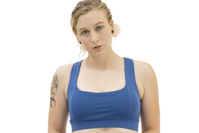 All Level Space Blue Yoga Sport Bra with Racerback Gym Fitness