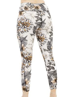 High Waisted Velocity Perform Yoga Golden Flower Sport Leggings