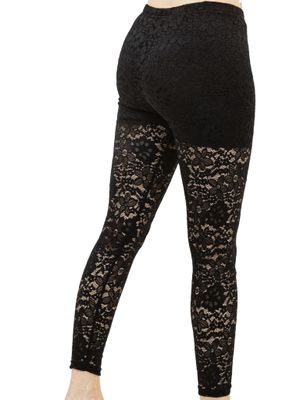 Lace Laser-cut Flower Artwork Leggings