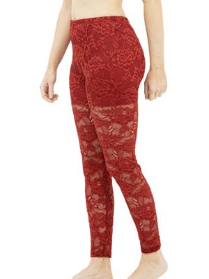 Lace Laser-cut Rose Artwork Leggings