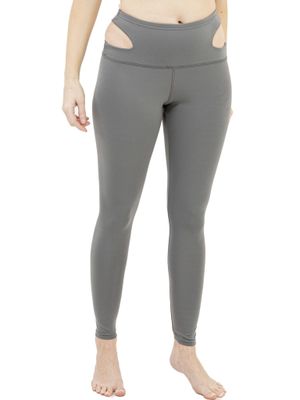 High-waist Cut-out Waist Sides Active Yoga Pants Titanium Leggings