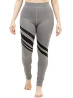 High Rise Active Yoga Pants Gray Leggings with Black Front Panels