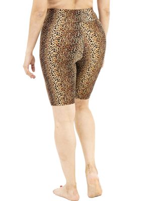 Plus Size High Waist Buttery-Soft Leopard Biker  Shorts