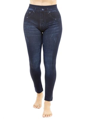 Plus Dark Blue Jeggings With White Lines