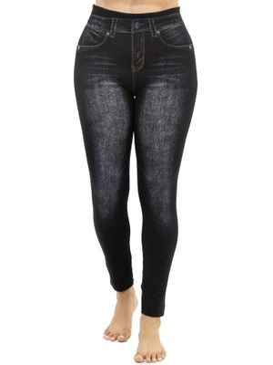 Faded Front Black Jeggings