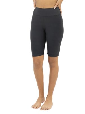 Buttery-Soft High-Waist Solid Titanium Biker Shorts