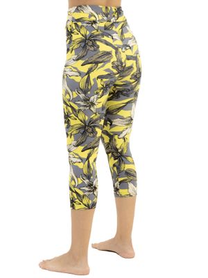 Buttery-Soft High-Waist Ultimate Yellow Floral Capri Leggings