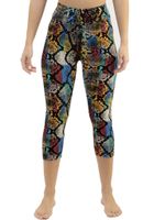 Buttery-Soft High-Waist Snake Skin Geo Capri Leggings