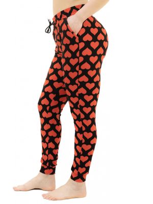 Buttery-Soft High Waist Valentine’s Day Red Hearts Joggers with Double Pockets