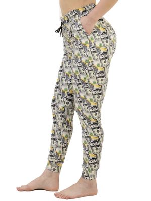 Buttery-Soft Drawstring Elastic Waist Dollar Design Joggers Pants