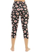 Buttery-Soft High-Waist Floral Dots Capri Leggings