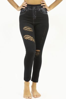 Jeggings w/cut Interlace Black