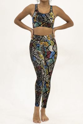 Buttery-Soft High Waist Snake Skin Geo Leggings and Top Sets