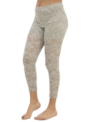 Lace Laser-cut Rose Artwork Titanium Leggings