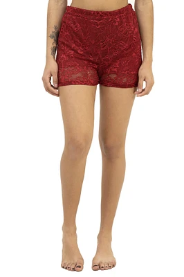 Lace Laser-cut Rose Artwork Super Shorts