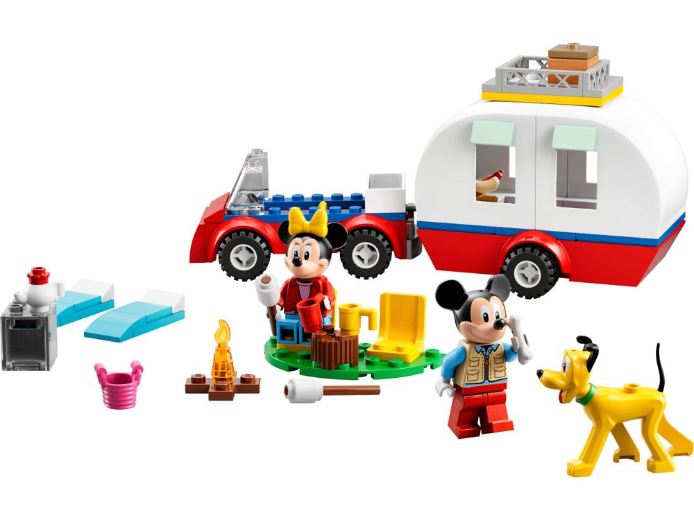 Mickey Mouse et Minnie Mouse font du camping