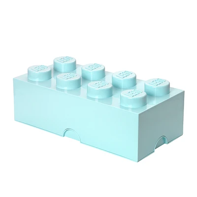 LEGO® 8-Stud Storage Brick – Aqua Blue