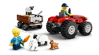 Red Farm Tractor with Trailer & Sheep