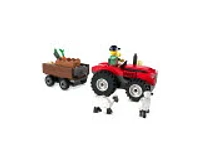 Red Farm Tractor with Trailer & Sheep