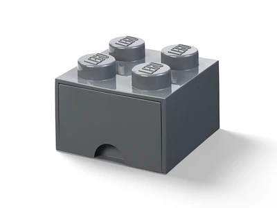 4-Stud Brick Drawer – Dark Gray