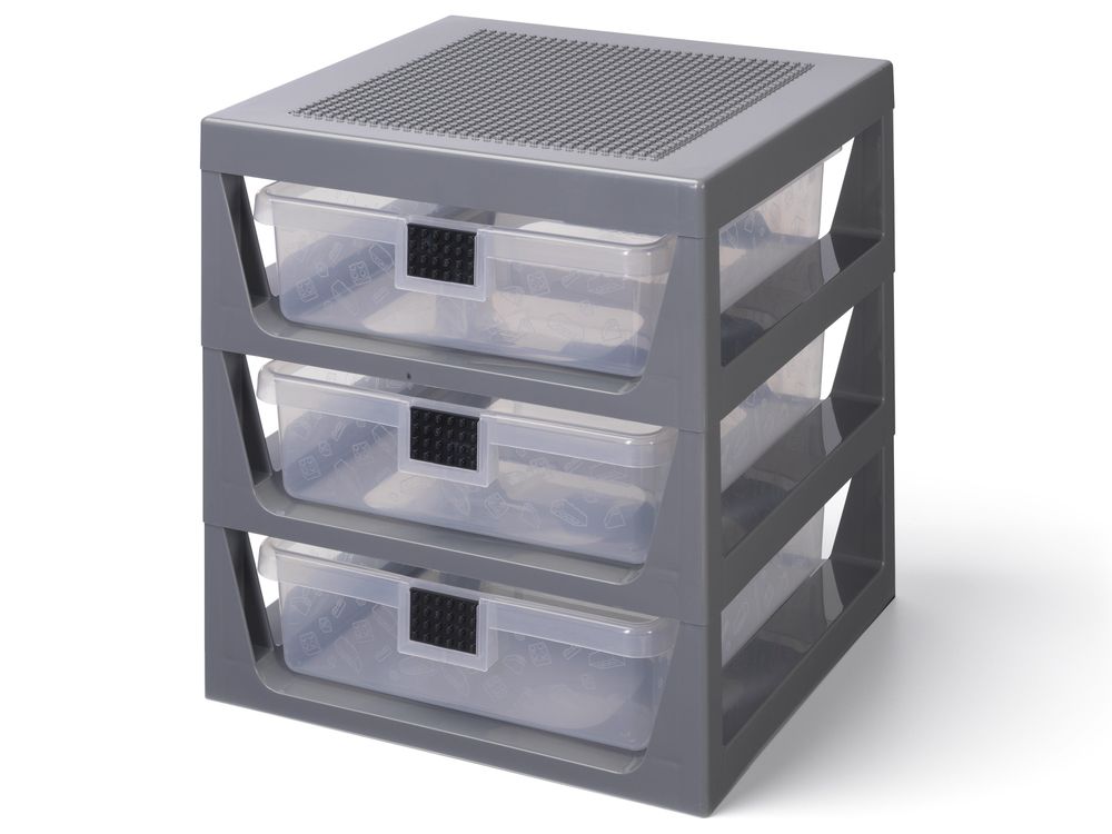 3-Drawer Storage Rack - Gray