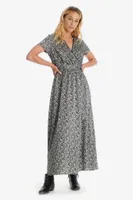 Robe Rugy noire à motif floral