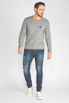 Raffi 900/16 tapered 7/8ème jeans destroy bleu-noir N°2