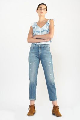 Basic 400/18 mom taille haute 7/8ème jeans bleu N°4 destroy