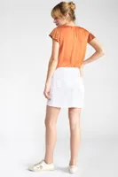 Jupe Alofi en jeans blanc à fermeture asymétrique