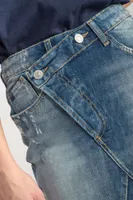 Jupe Alofi en jeans bleu à fermeture asymétrique